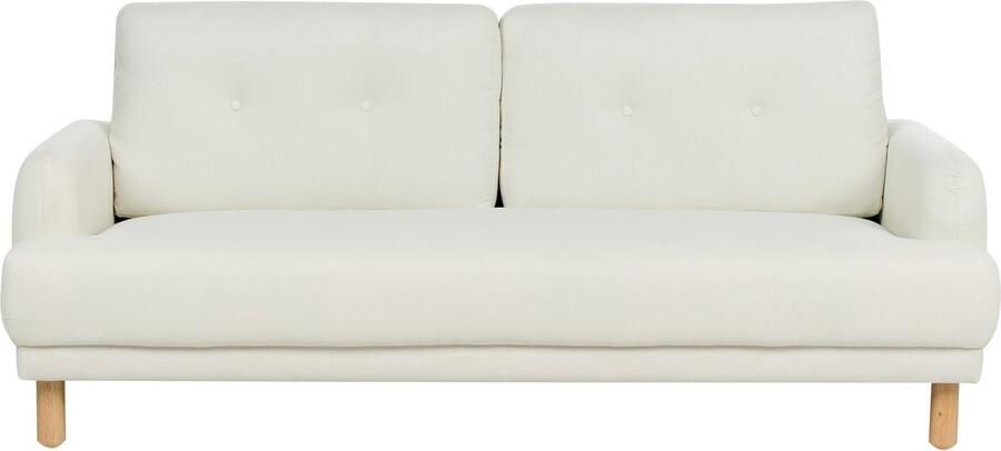 Beliani TUVE Driezitsbank Gebroken wit Polyester - Foto 2