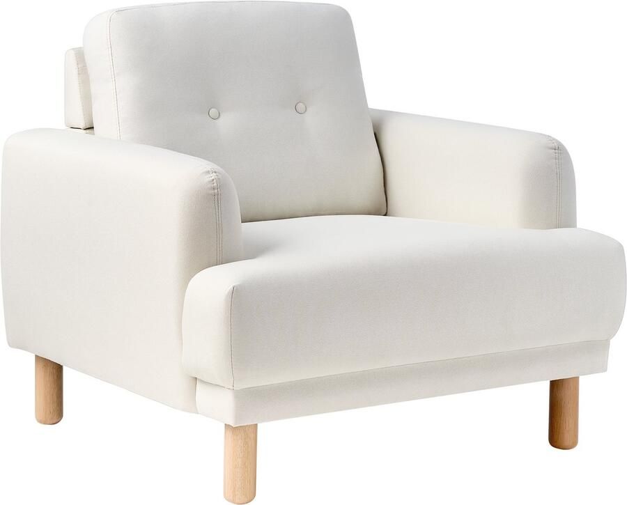 Beliani TUVE Fauteuil Gebroken wit Polyester