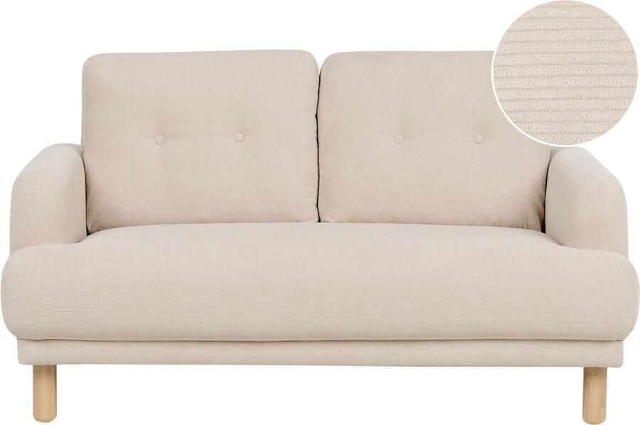 Beliani Bank TUVE Corduroy Beige 2-zitter