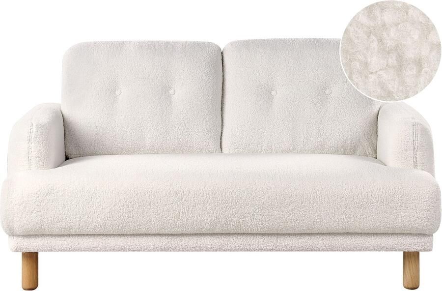 Beliani Bank TUVE Bouclé Wit 2-zitter
