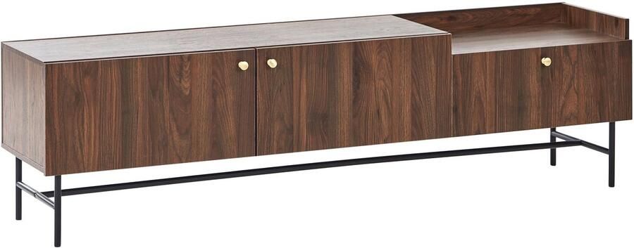Beliani LISMORE TV-meubel Donkerhout Vezelplaat