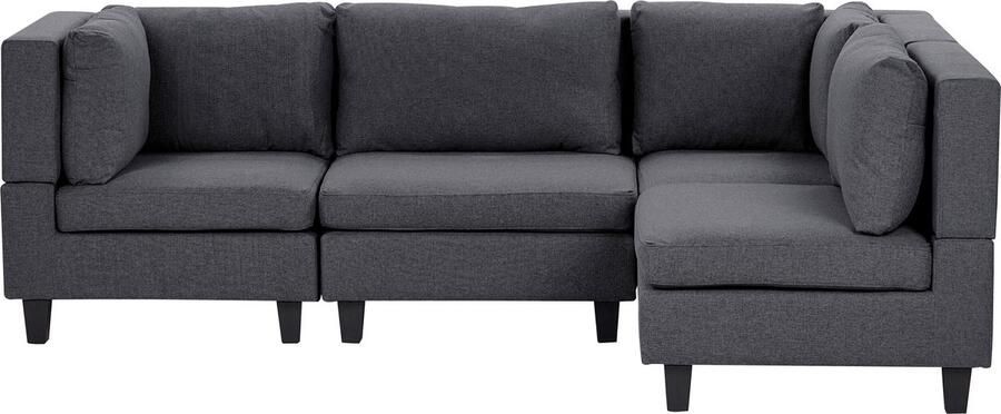 Beliani UNSTAD 4-zitsbank modulair Donkergrijs Linkszijdig Polyester