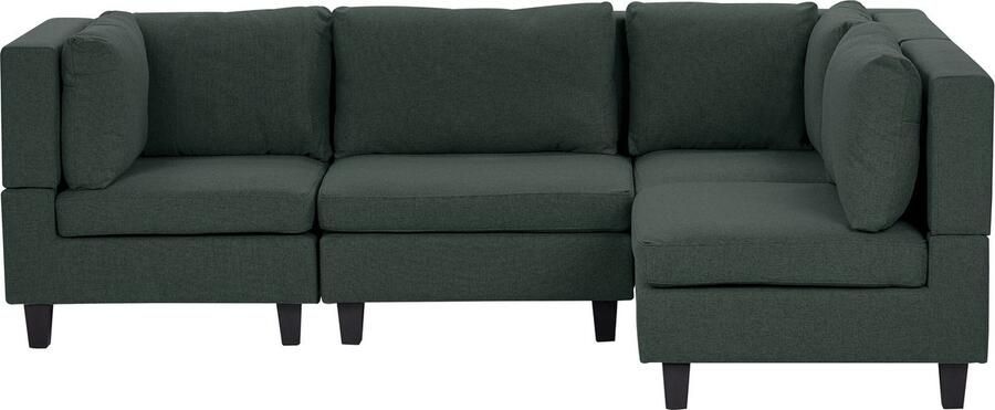 Beliani UNSTAD 4-zitsbank modulair Donkergroen Linkszijdig Polyester