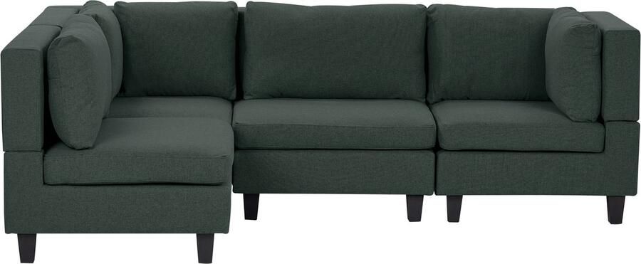 Beliani UNSTAD 4-zitsbank modulair Donkergroen Rechtszijdig Polyester