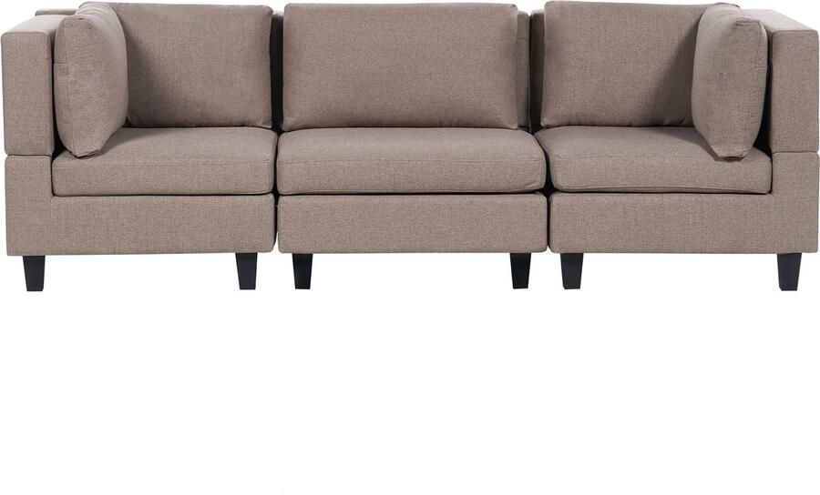 Beliani UNSTAD Driezitsbank Bruin Polyester