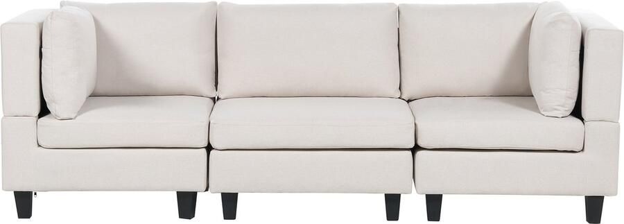 Beliani UNSTAD Driezitsbank Lichtbeige Polyester