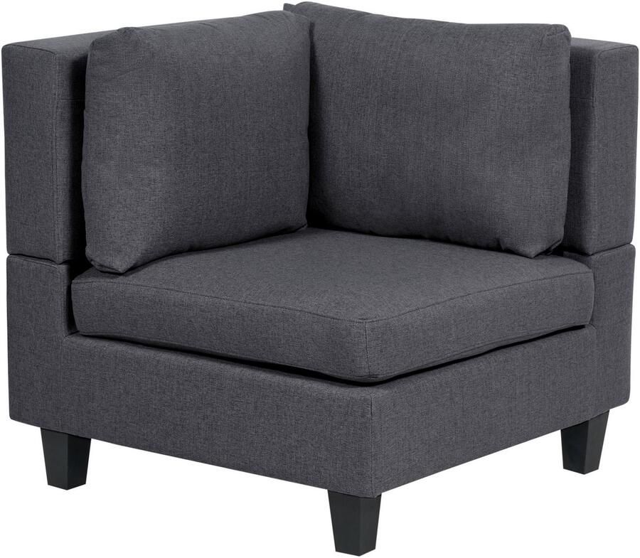 Beliani UNSTAD Hoekstuk Donkergrijs Polyester