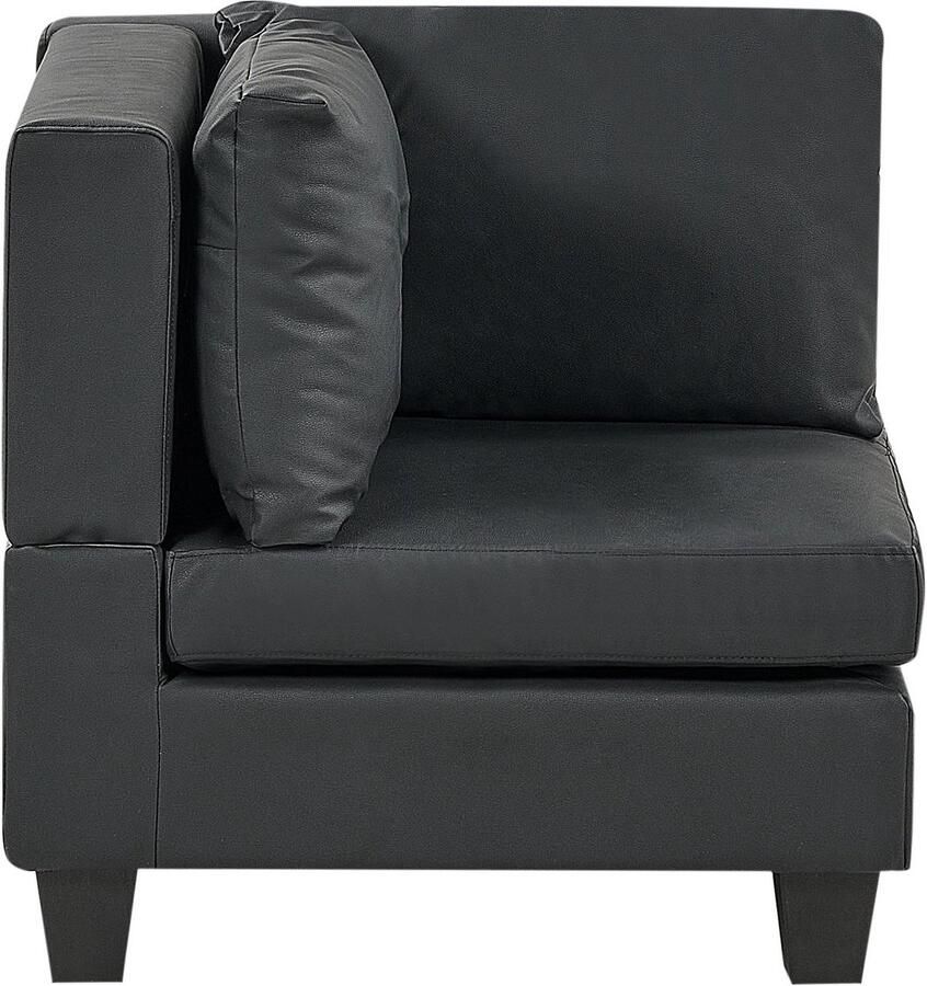 Beliani UNSTAD Modulaire bank Zwart 5-zits Kunstleer - Foto 2