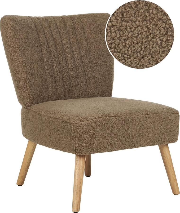 Beliani VAASA Fauteuil Bruin Polyester