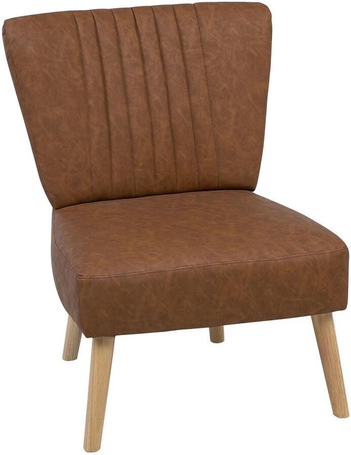 Beliani VAASA Fauteuil Goudbruin Kunstleer