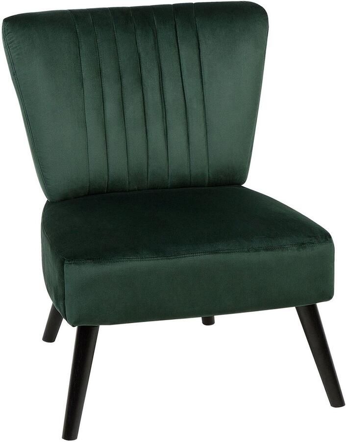 Beliani VAASA Fauteuil-Donkere houtkleur-Fluweel