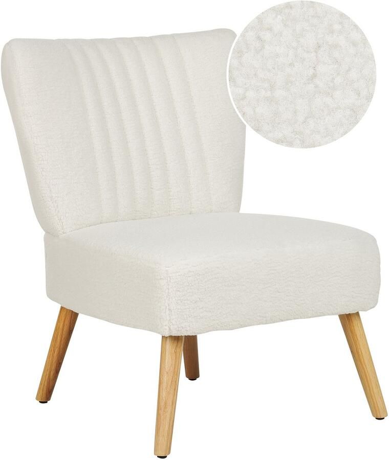 Beliani VAASA Fauteuil Wit Polyester