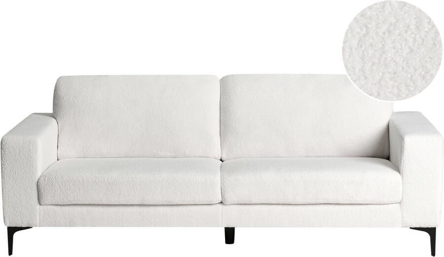 Beliani Bank VADSTENA Bouclé Gebroken wit 3-zitter