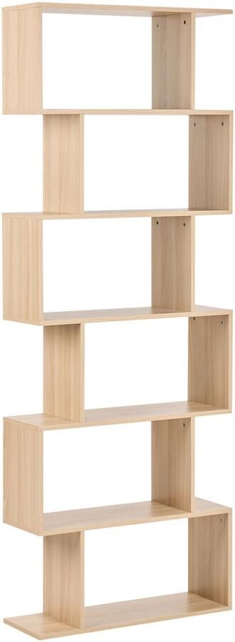 Beliani Boekenkast met 6 planken VALDOSA 190 cm Lichtbruin