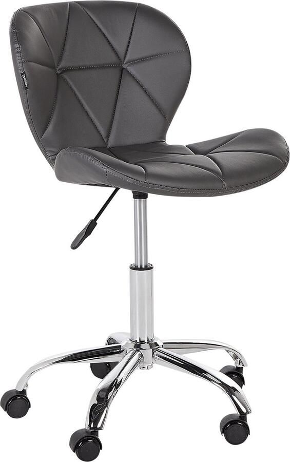Beliani Bureaustoel Draaibaar VALETTA Kunstleer Grafietgrijs