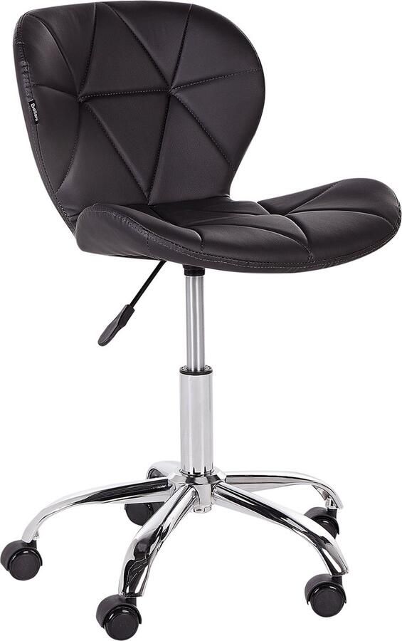 Beliani Bureaustoel Draaibaar VALETTA Kunstleer Zwart