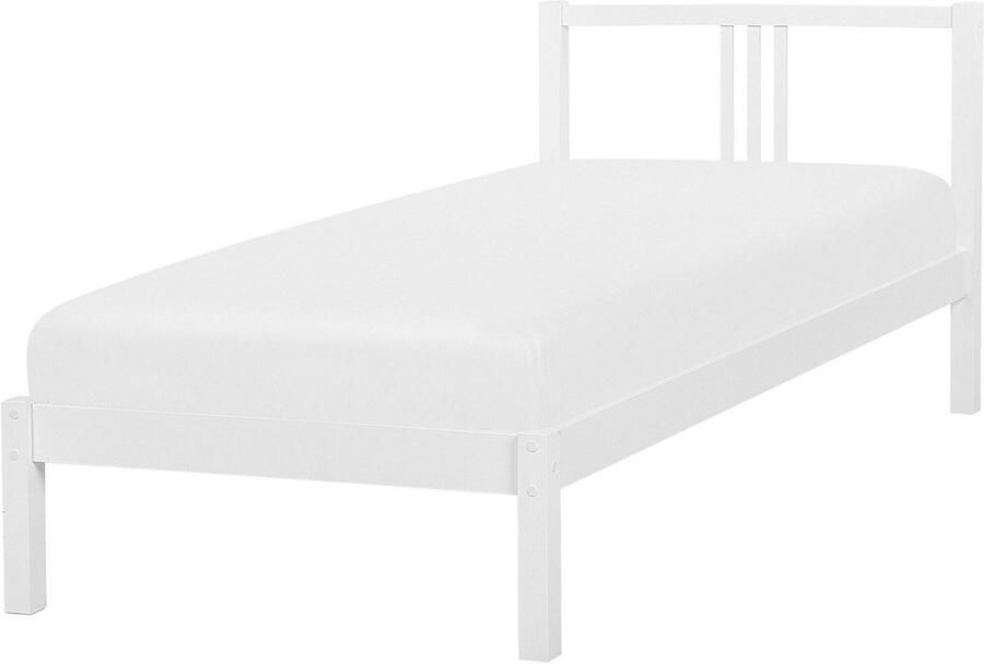 Beliani VANNES Eenpersoonsbed Wit 90 x 200 cm Dennenhout