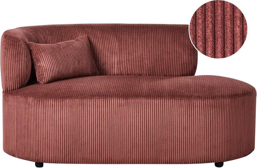Beliani VANVEY Chaise longue Rood Linkszijdig Corduroy