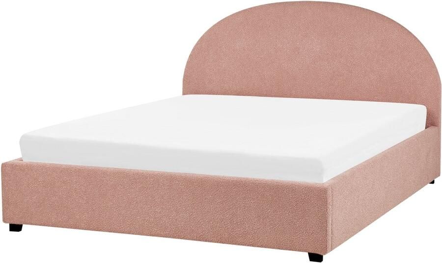 Beliani -VAUCLUSE-Bed met opbergruimte-Pastelroze-160 x 200 cm-Bouclé - Foto 2