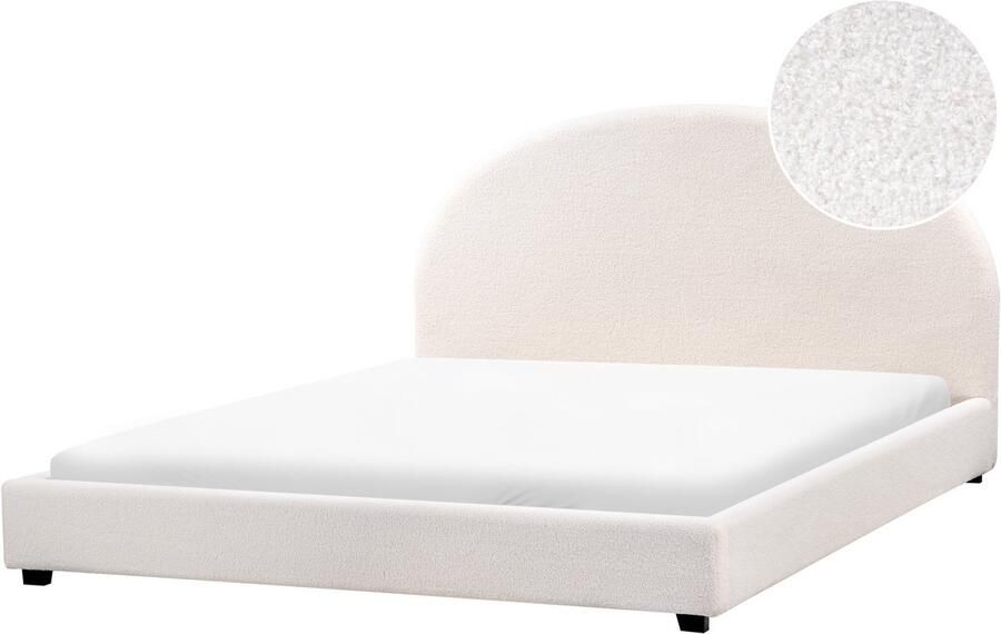 Beliani VAUCLUSE Waterbed Gebroken wit 180 x 200 cm Bouclé