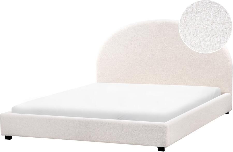 Beliani VAUCLUSE Waterbed Gebroken wit 160 x 200 cm Bouclé