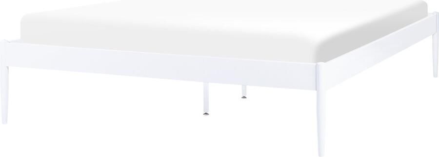 Beliani VAURS Tweepersoonsbed Wit 160 x 200 cm Staal