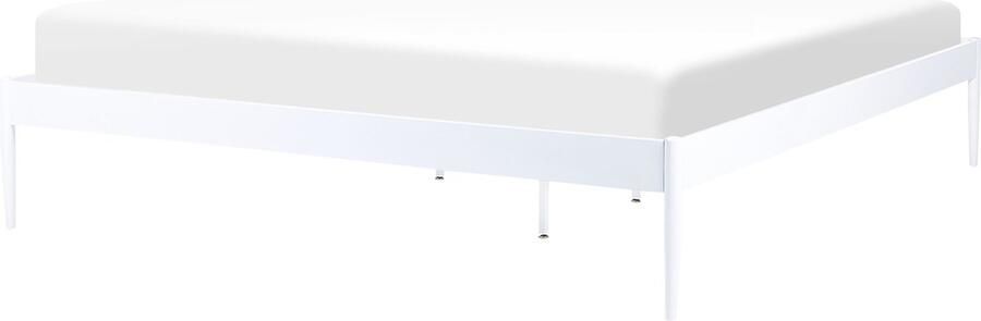 Beliani VAURS Tweepersoonsbed Wit 180 x 200 cm Staal