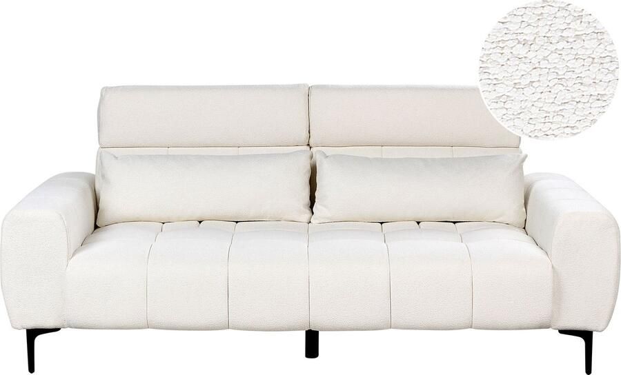 Beliani VEGAMO Driezitsbank Bouclé Wit