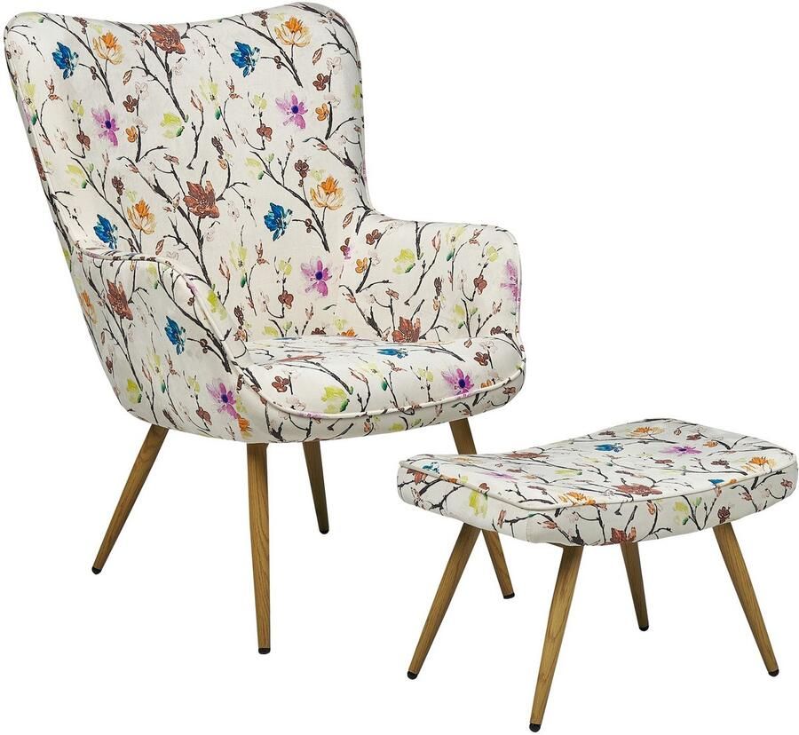 Beliani VEJLE Chesterfield fauteuil multicolor polyester