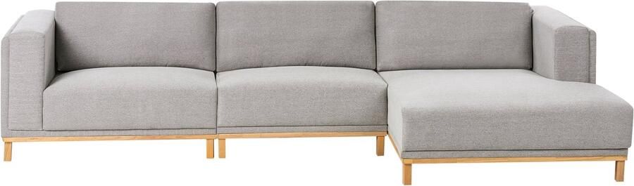 Beliani VENG Hoekbank 5-zits Grijs Linkszijdig Polyester