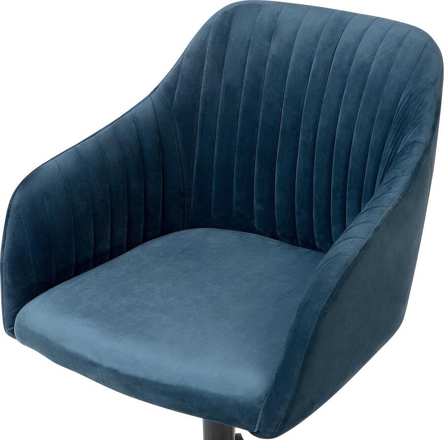 Beliani Bureaustoel Draaibaar VENICE Fluweel Marineblauw