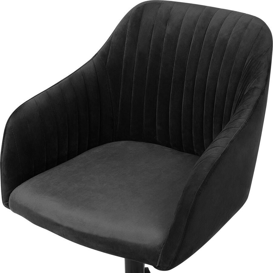 Beliani Bureaustoel Draaibaar VENICE Fluweel Zwart - Foto 2