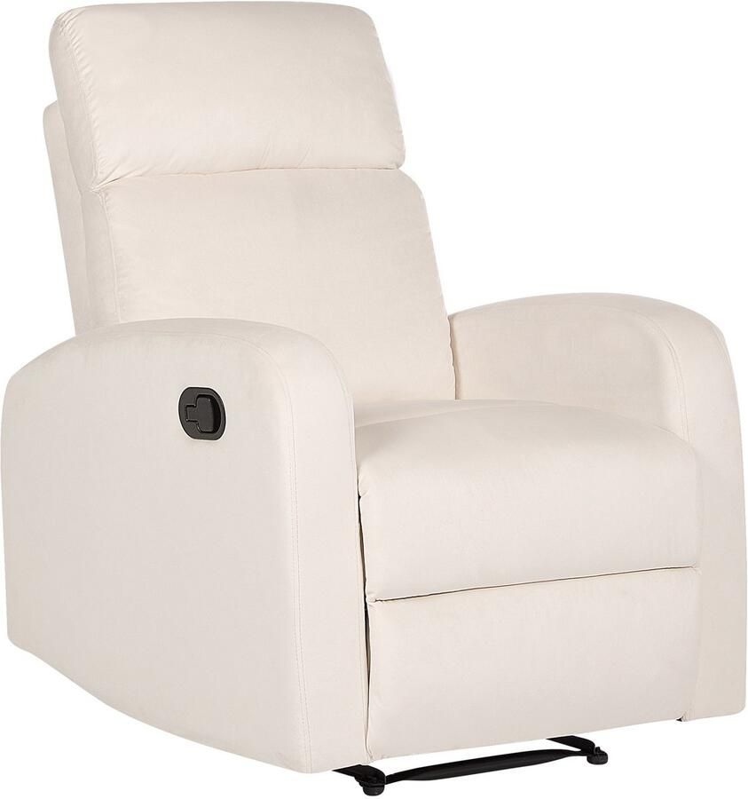 Beliani VERDAL Relaxfauteuil handmatig Off-white Fluweel