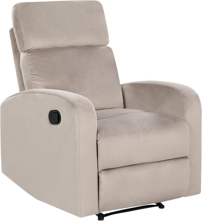 Beliani VERDAL Relaxfauteuil handmatig Taupe Fluweel