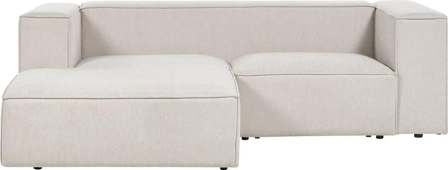 Beliani VERNON Hoekbank 2-zits Lichtbeige Rechtszijdig Polyester