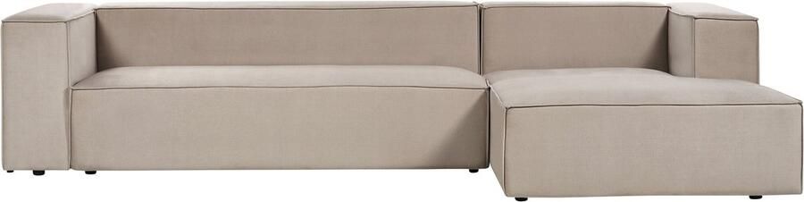 Beliani VERNON Hoekbank 3-zits Taupe Linkszijdig Polyester