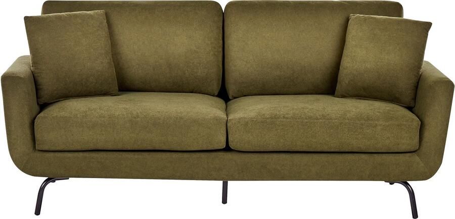 Beliani VESALA Driezitsbank Donkergroen Polyester