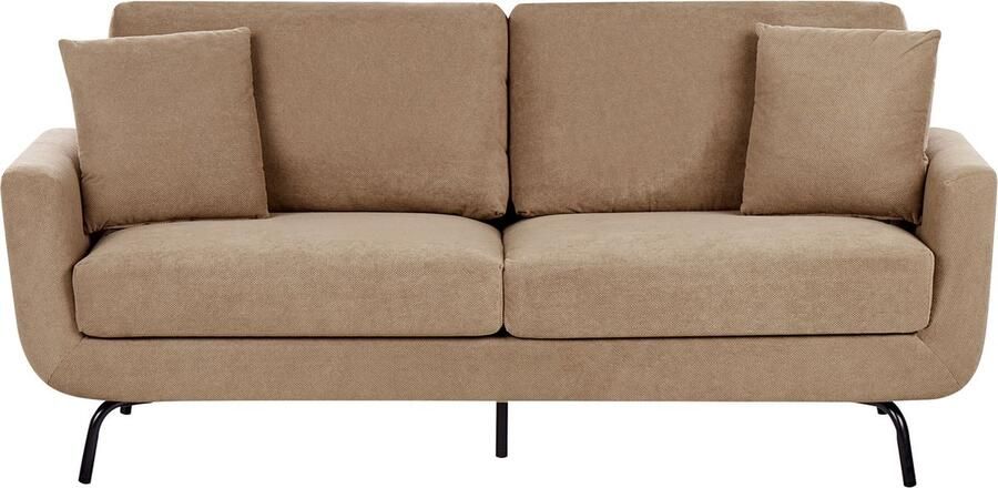 Beliani VESALA Driezitsbank Lichtbruin Polyester