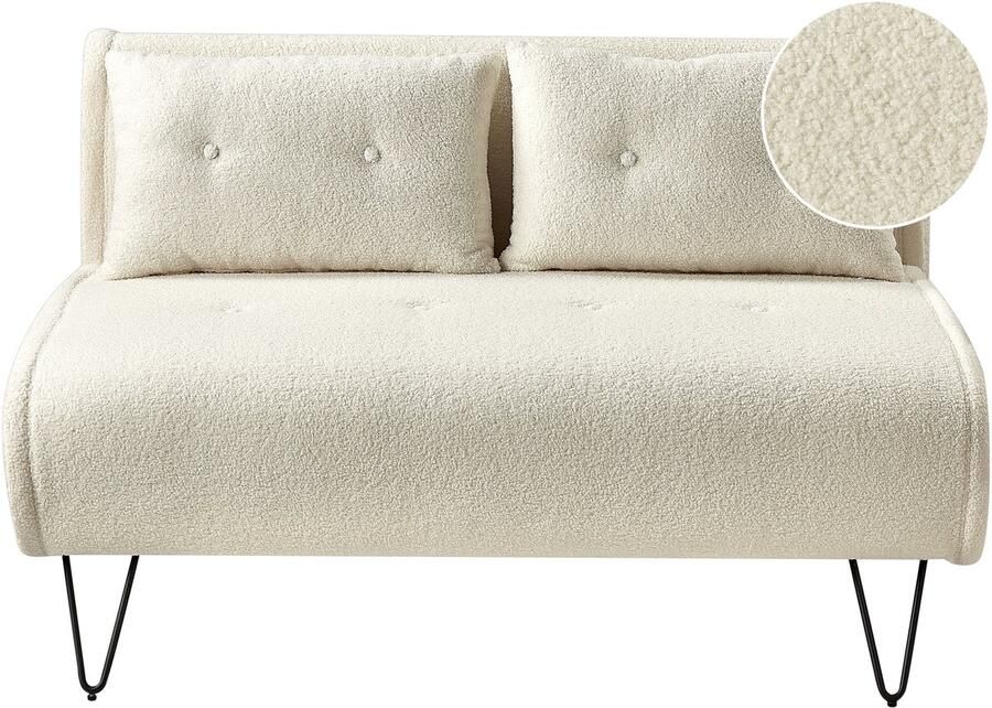 Beliani VESTFOLD Slaapbank Lichtbeige Bouclé