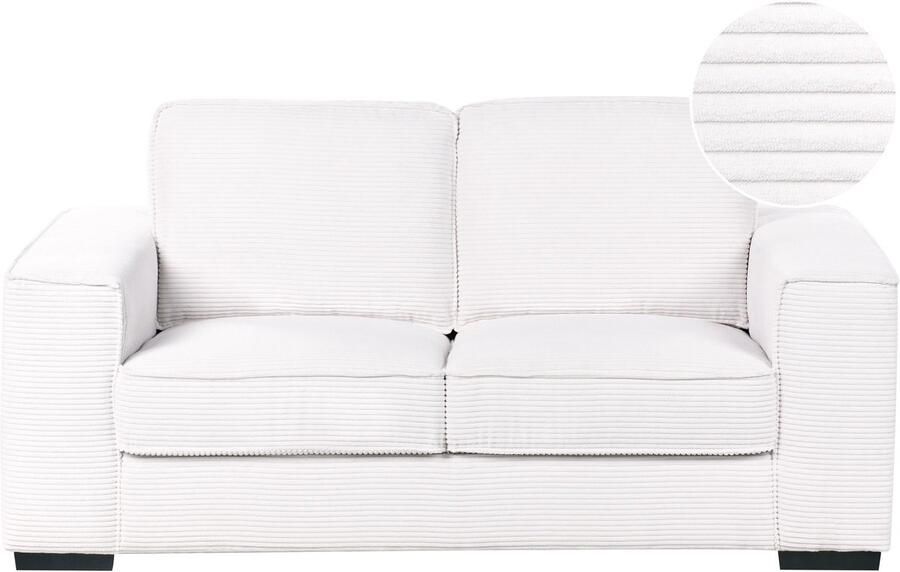 Beliani VIKRAN Tweezitsbank Wit Corduroy