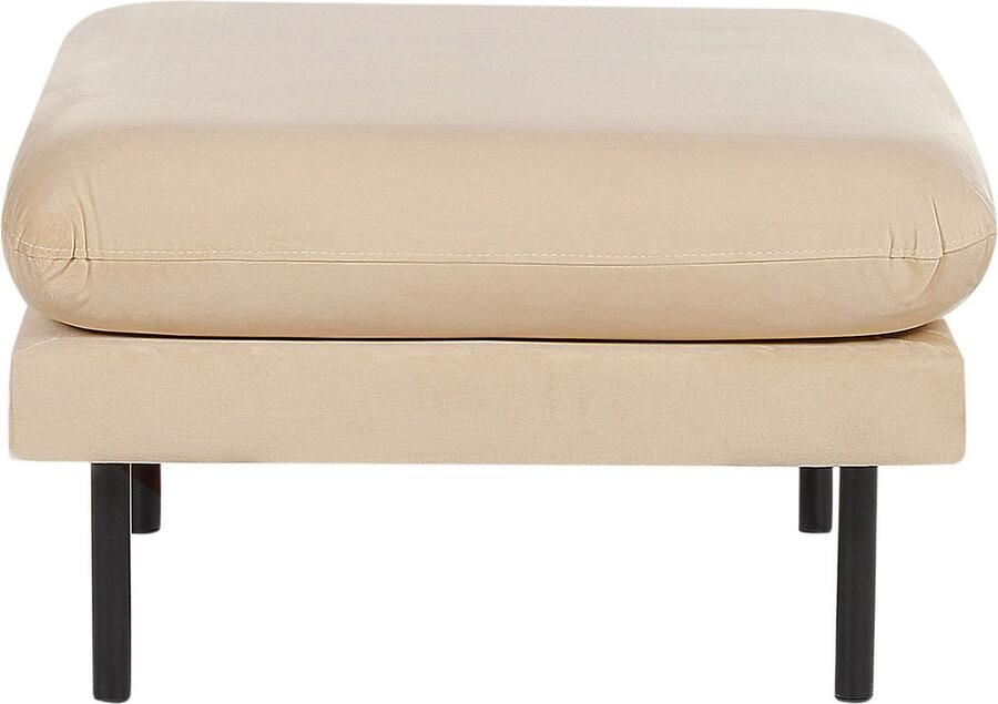 Beliani VINTERBRO Ottomaan Beige Fluweel - Foto 2