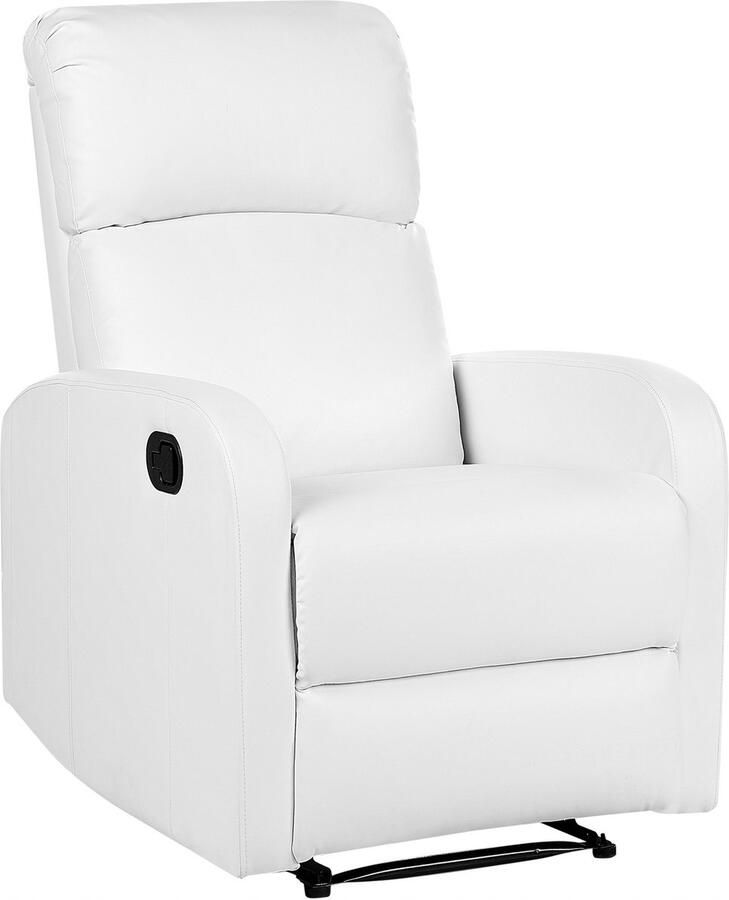 Beliani VIRRAT TV-fauteuil Wit Kunstleer