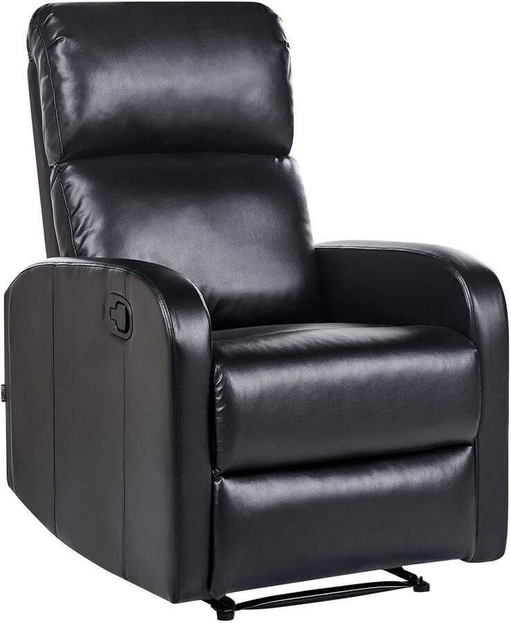 Beliani Relaxfauteuil VIRRAT Kunstleer Zwart