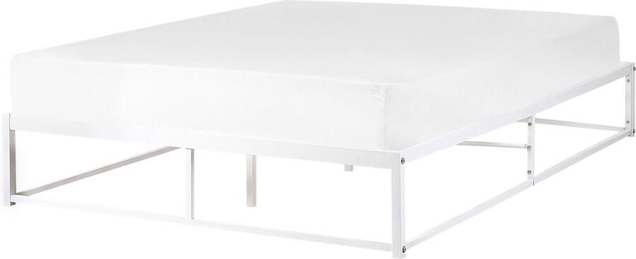 Beliani VIRY Tweepersoonsbed Wit 140 x 200 cm Metaal