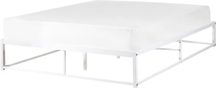 Beliani VIRY Tweepersoonsbed Wit 160 x 200 cm Metaal