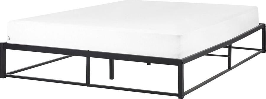 Beliani VIRY Tweepersoonsbed Zwart 160 x 200 cm Metaal