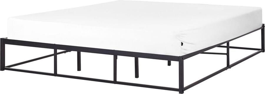 Beliani VIRY Tweepersoonsbed Zwart 180 x 200 cm Metaal
