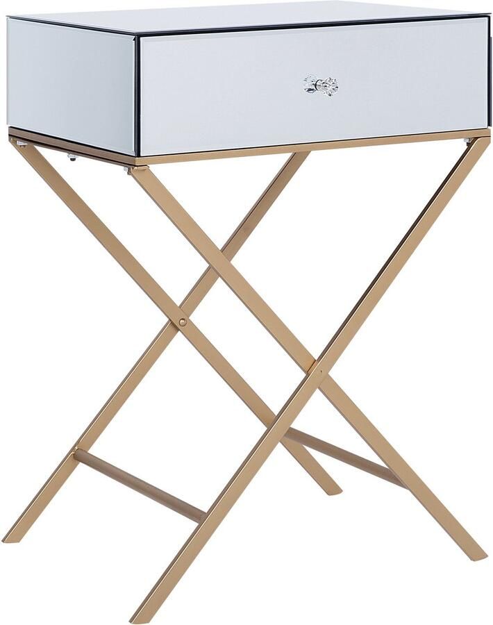 Beliani Bijzettafel VIVY Glas Zilver