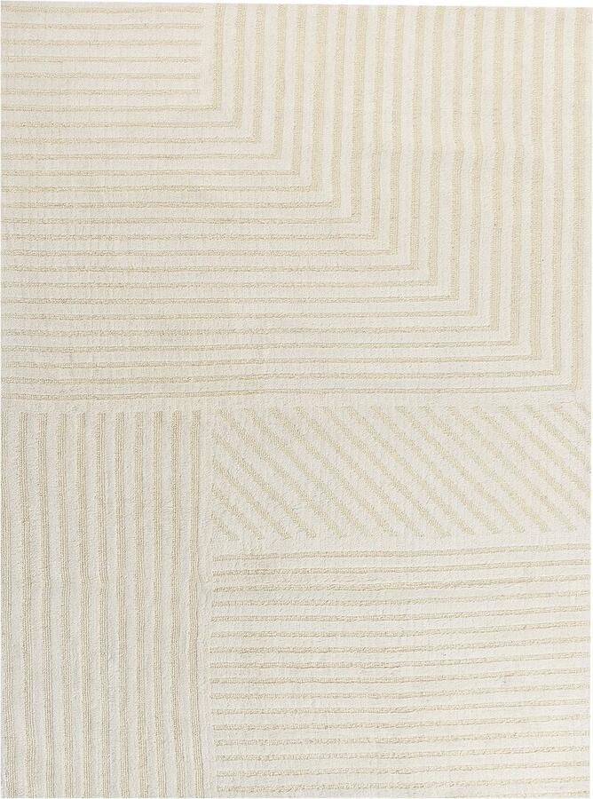 Beliani ABEGUM Vloerkleed Lichtbeige 300 x 400 cm Wol