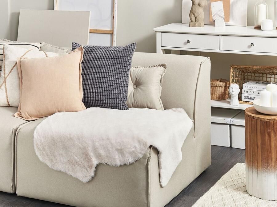 Beliani UNDARA Schapenvel Beige 60 x 90 cm Acryl - Foto 2